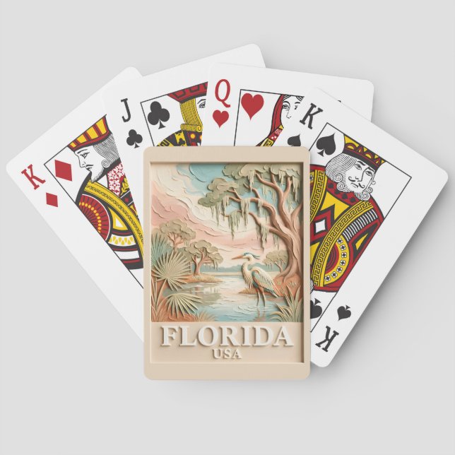 Baraja De Cartas Florida Everglades Wildlife Bird Texture Landscape (Reverso)