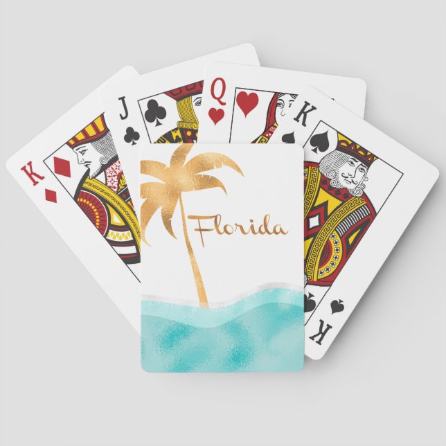 Baraja De Cartas Florida fabulosa, árbol de palmas (Reverso)
