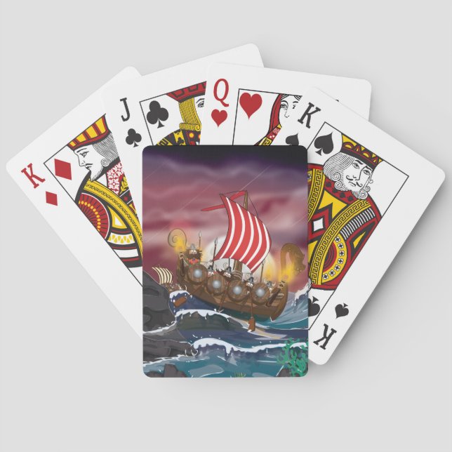 Baraja De Cartas Flota de invasión vikinga (Reverso)