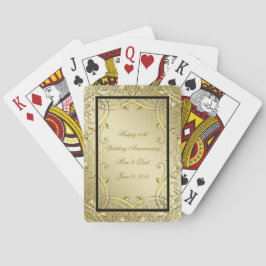Baraja De Cartas Flourish Gold Black 50° aniversario de Boda