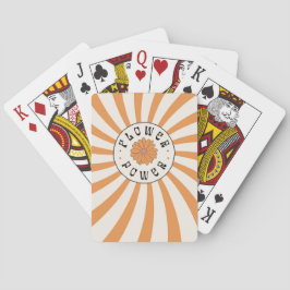 Baraja De Cartas Flower Power with Psychedelic Orange Rays