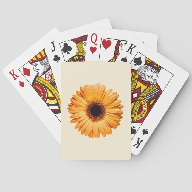 Baraja De Cartas Flowers | Orange Gerbera (Reverso)