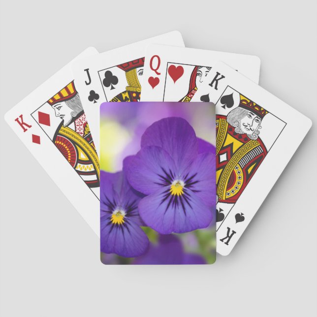 Baraja De Cartas Flowers | Purple Pansies (Reverso)