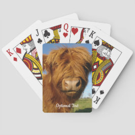 Baraja De Cartas Fluffy Scottish Highland Cow - Blue Sky