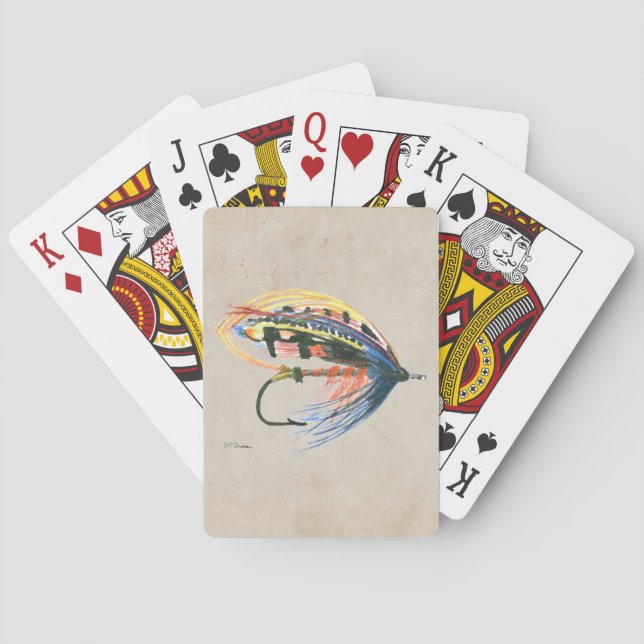 Baraja De Cartas FlyFishing Lure Art Salmon Fly Lure (Reverso)