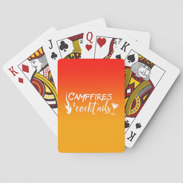 Baraja De Cartas Fogatas y Cócteles Camping Bebida (Reverso)