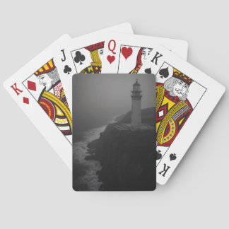 Baraja De Cartas Foggy Forest Trail Monochrome Playing Cards