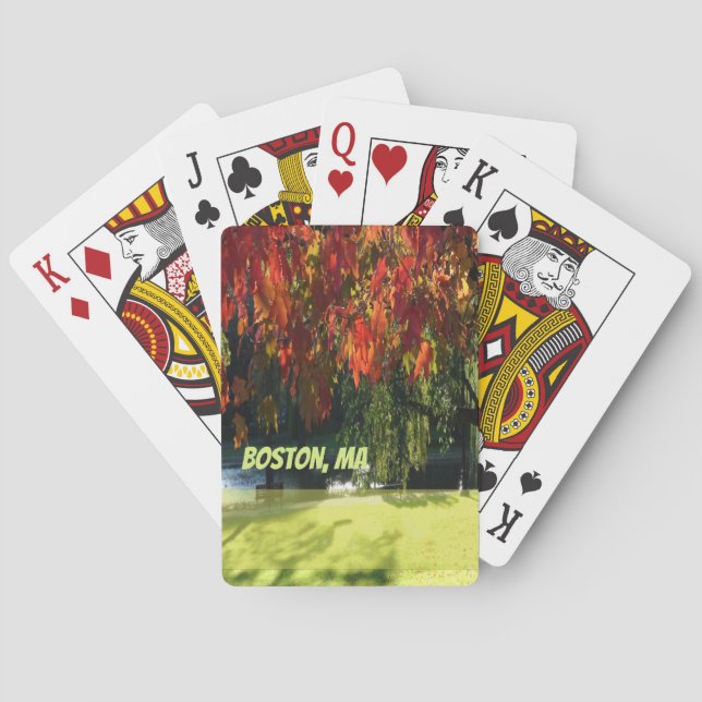 Baraja De Cartas Foliage otoñal de Boston (Reverso)