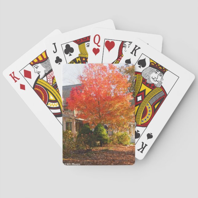 Baraja De Cartas Foliage otoñal en roble azul - Viñero de Martha (Reverso)