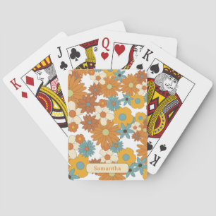 Baraja De Cartas Folleto de flor retro colorido personalizado