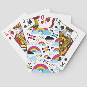 Baraja De Cartas Fondo adolescente del cráneo del arco iris del emo