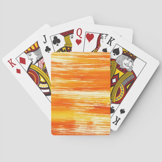 Baraja De Cartas Fondo amarillo abstracto de la acuarela (Reverso)