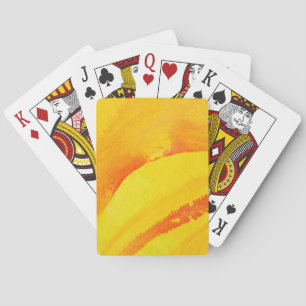 Baraja De Cartas fondo amarillo. acuarela en el papel