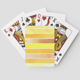 Baraja De Cartas fondo amarillo de gran acuarela - acuarela