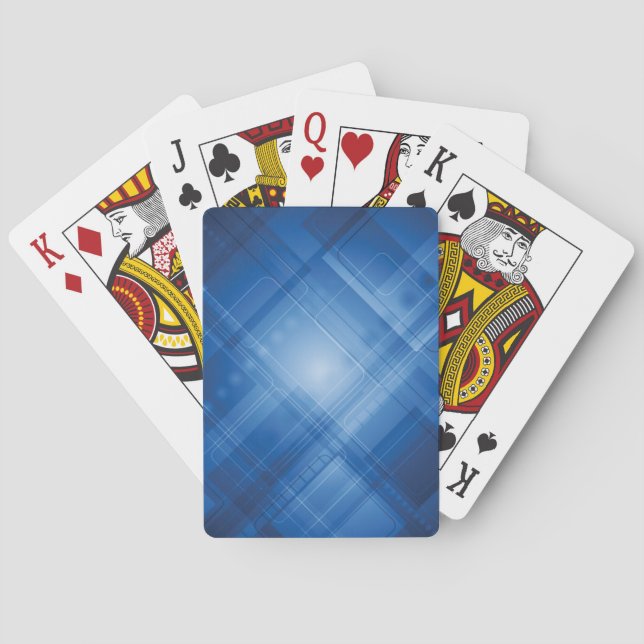 Baraja De Cartas Fondo azul oscuro de alta tecnología (Reverso)