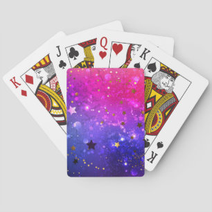 Baraja De Cartas Fondo azul rosa brillante