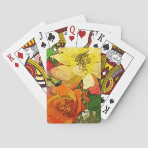 Baraja De Cartas fondo colorido 2 del vintage floral del arte