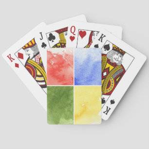 Baraja De Cartas fondo colorido de la acuarela para su diseño