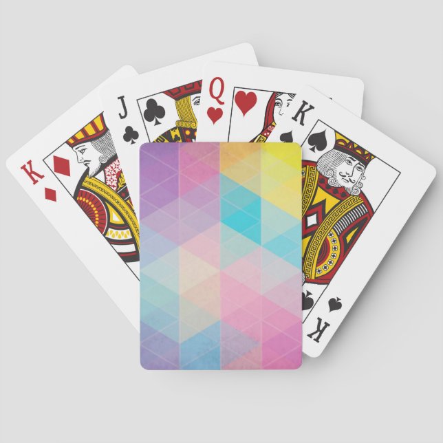 Baraja De Cartas Fondo colorido de triángulos abstractos (Reverso)