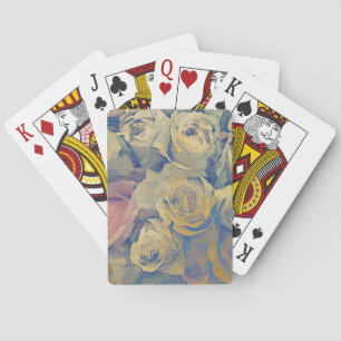Baraja De Cartas fondo colorido del vintage floral del arte