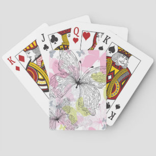 Baraja De Cartas Fondo con la mariposa