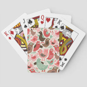 Baraja De Cartas fondo con los pájaros lindos