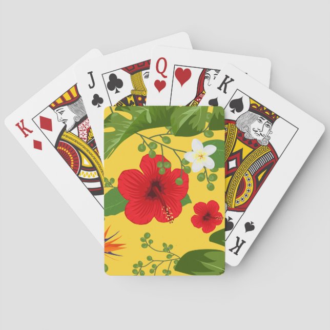 Baraja De Cartas Fondo de las flores tropicales 10 (Reverso)