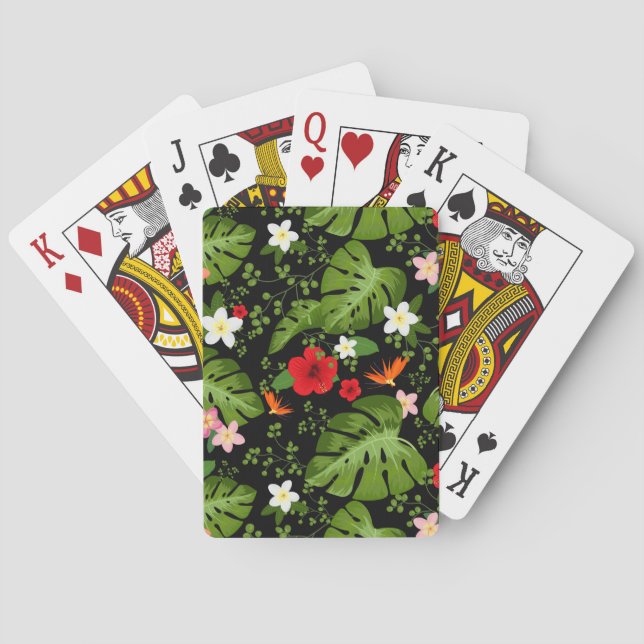 Baraja De Cartas Fondo de las flores tropicales 3 (Reverso)