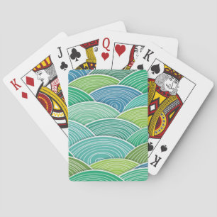 Baraja De Cartas Fondo de las ondas verdes abstractas onduladas