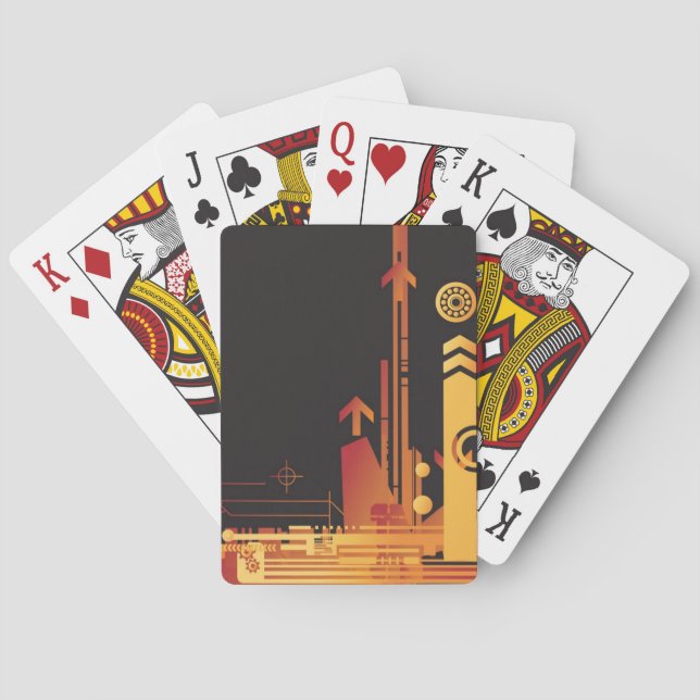 Baraja De Cartas Fondo de medio tono técnico 2 (Reverso)