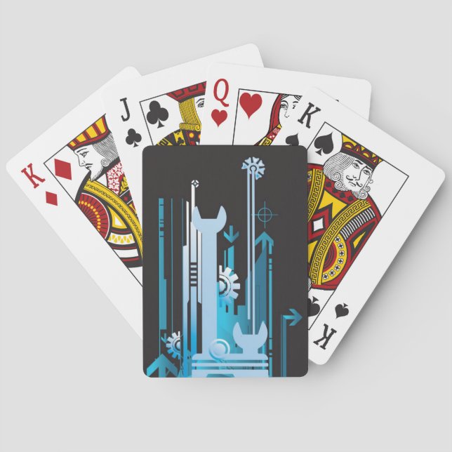 Baraja De Cartas Fondo de medio tono técnico 3 (Reverso)