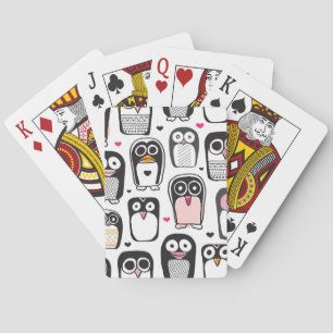 Baraja De Cartas fondo del ilustracion del pájaro del pingüino