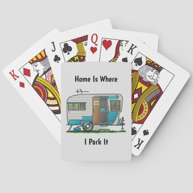 Baraja De Cartas Fondo del remolque de camping (Reverso)