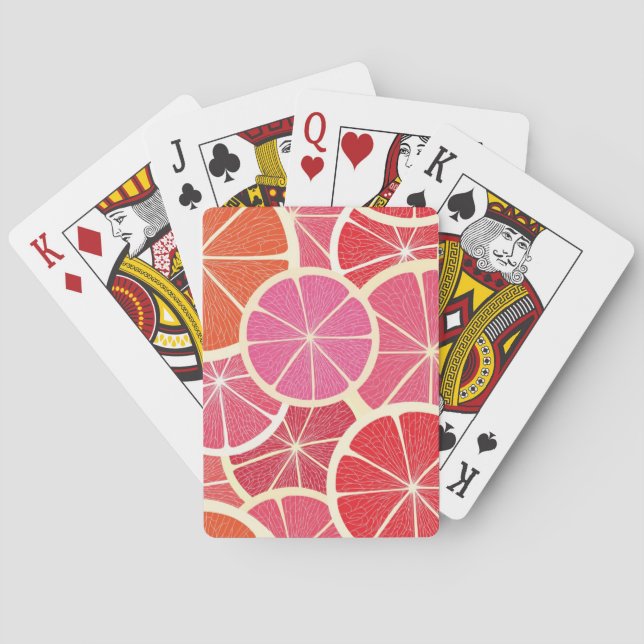 Baraja De Cartas Fondo del vintage del pomelo (Reverso)