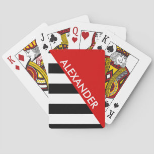 Baraja De Cartas Fondo DYI franja negra 2 Triángulos Negros Rojo