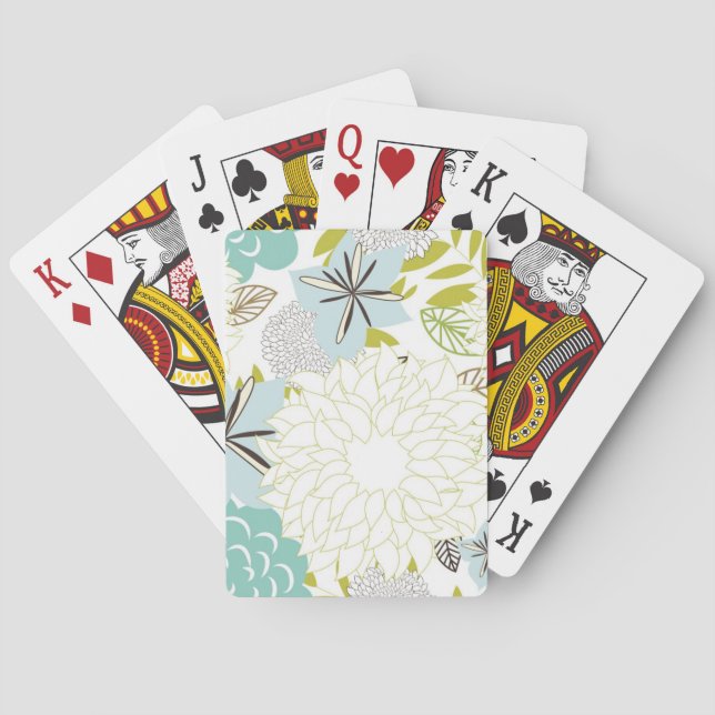Baraja De Cartas Fondo floral (Reverso)