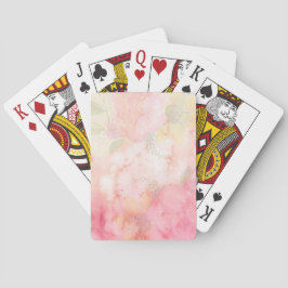 Baraja De Cartas Fondo floral rosa de color de agua