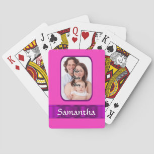 Baraja De Cartas Fondo fotográfico neón rosa