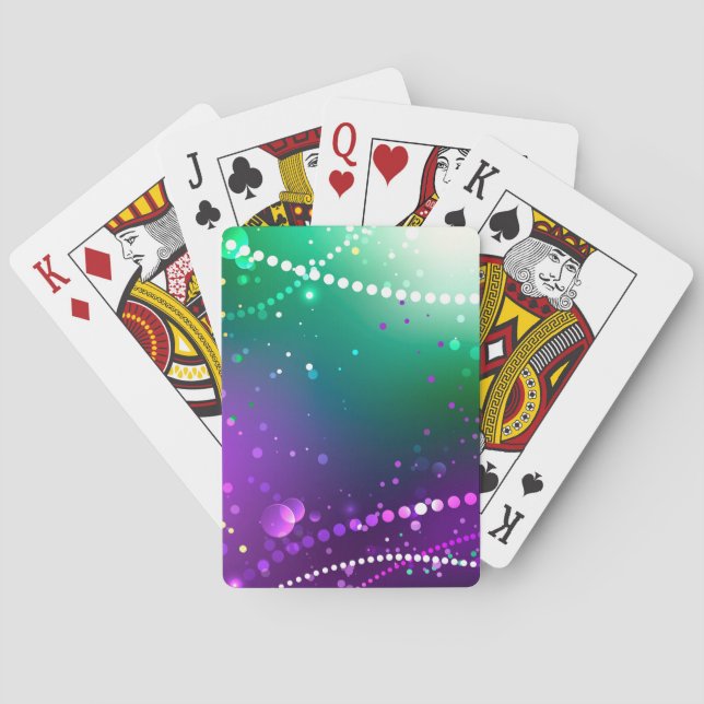 Baraja De Cartas Fondo morado festivo Mardi Gras (Reverso)