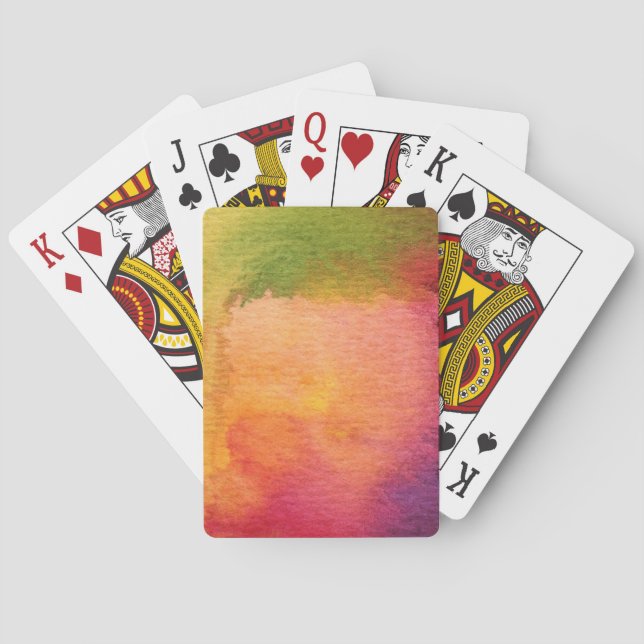 Baraja De Cartas Fondo pintado acuarela abstracta (Reverso)