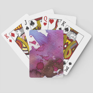 Baraja De Cartas Fondo púrpura de la acuarela