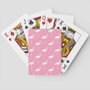 Baraja De Cartas Fondo rosa de los flamencos tropicales blancos