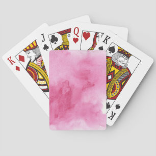 Baraja De Cartas fondo rosado de la acuarela para su