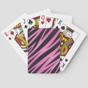 Baraja De Cartas Fondo rosado de la raya de la cebra