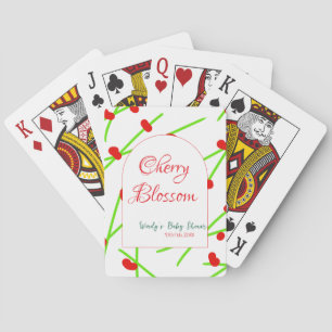 Baraja De Cartas Forma de arco flor de cerezo roja verde baby showe
