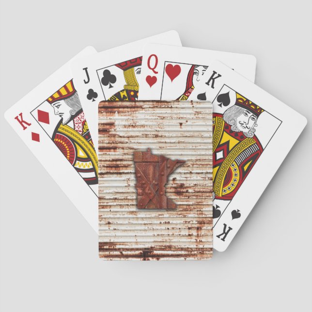 Baraja De Cartas Forma Minnesota de óxido rojo (Reverso)