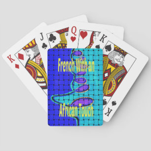 Baraja De Cartas Forma púrpura abstracta tejida africana azul franc