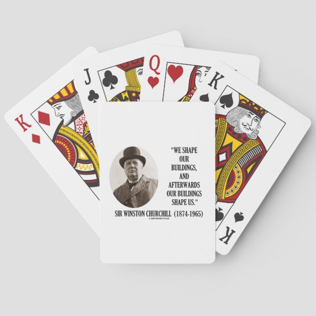 Baraja De Cartas Formamos Nuestros Edificios Winston Churchill Cita (Reverso)