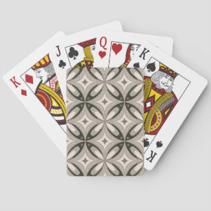 Baraja De Cartas Formas circulares retro beige y marrón