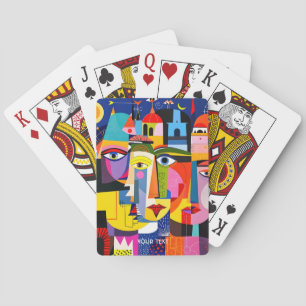 Baraja De Cartas Formas de caras abstractas lindas de fantasía